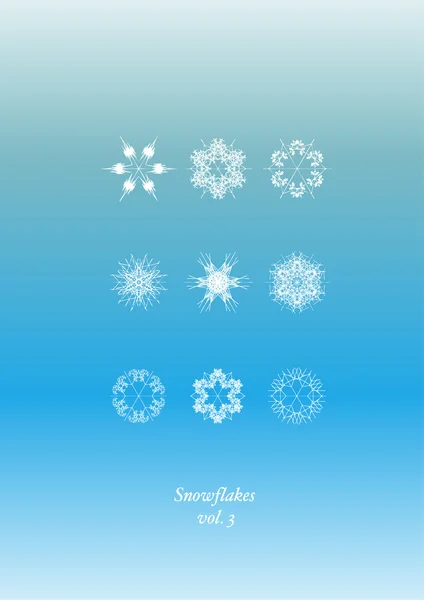 Conjunto de ícones de flocos de neve — Vetor de Stock