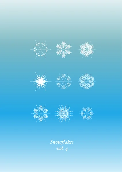 Sneeuwvlokken pictogrammenset — Stockvector