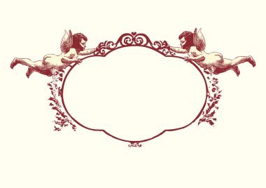 Frame with two herubs clipart