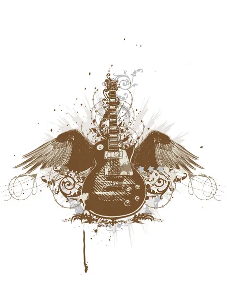 Guitarra voladora — Archivo Imágenes Vectoriales