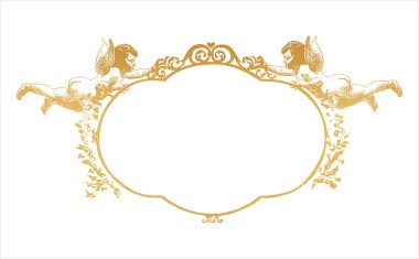 Frame with two herubs clipart