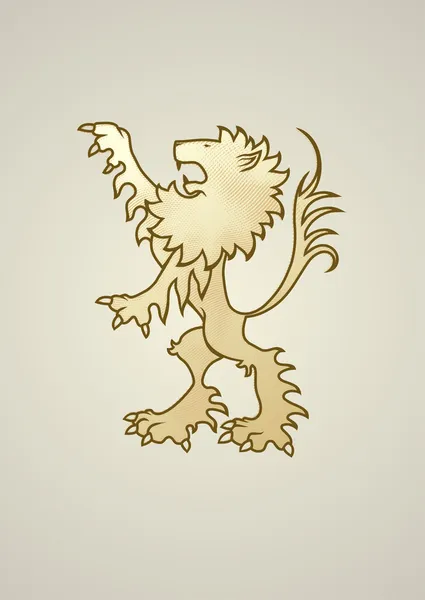 Antico stemma leone — Vettoriale Stock