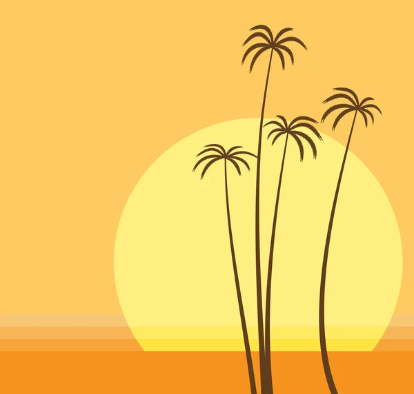 海滩椰树 — 图库矢量图片