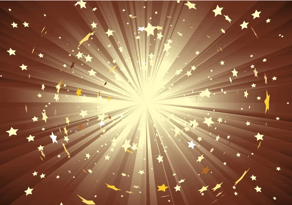 光线和爆裂的星星 — 图库矢量图片