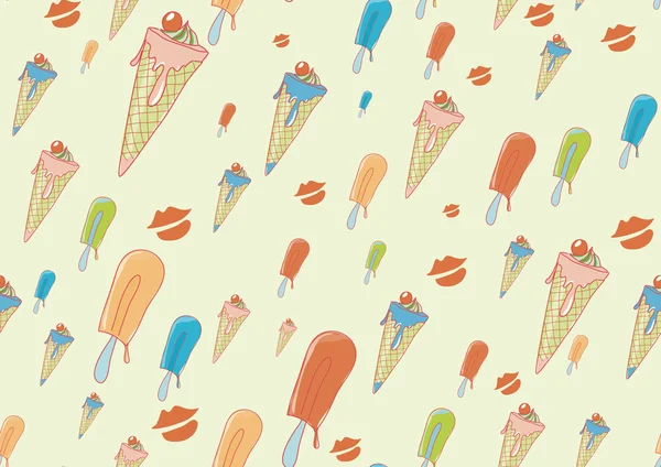 クールな手描きのアイス クリーム — ストックベクタ