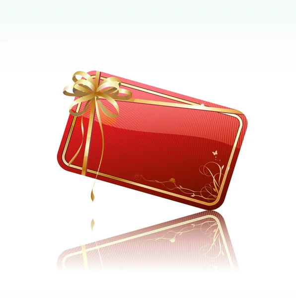 Rot dekorierte Geschenkkarte — Stockvektor