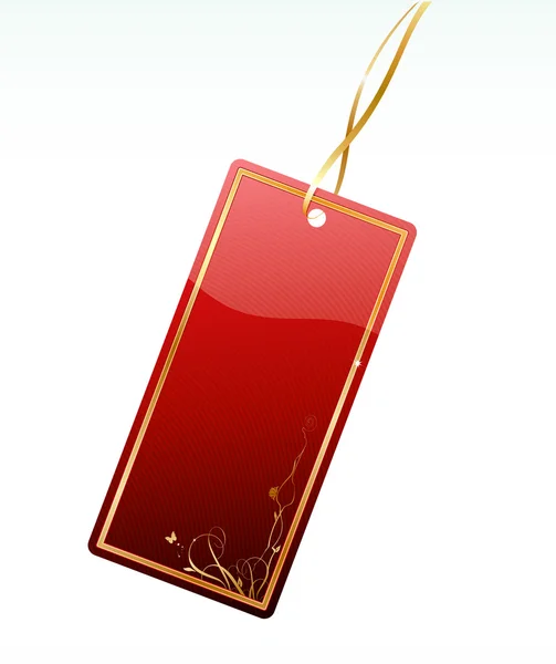Shiny red price tag — Stock Vector