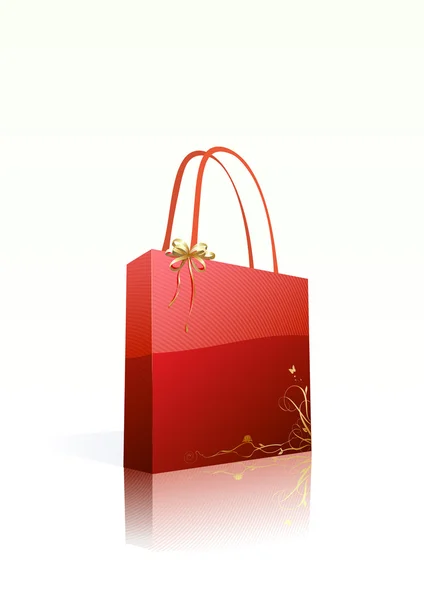 Piros bevásárló táska — Stock Vector