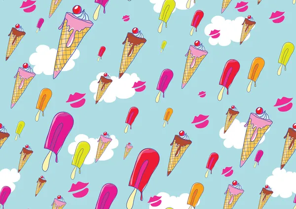 酷手绘冰淇淋 — 图库矢量图片