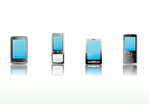 Set di icone per telefoni cellulari neri — Vettoriale Stock