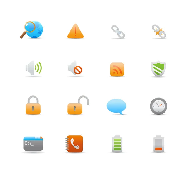 Set di icone per le comuni funzioni del computer — Vettoriale Stock