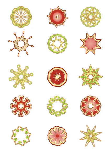 Set of floral elements — Stock Vector