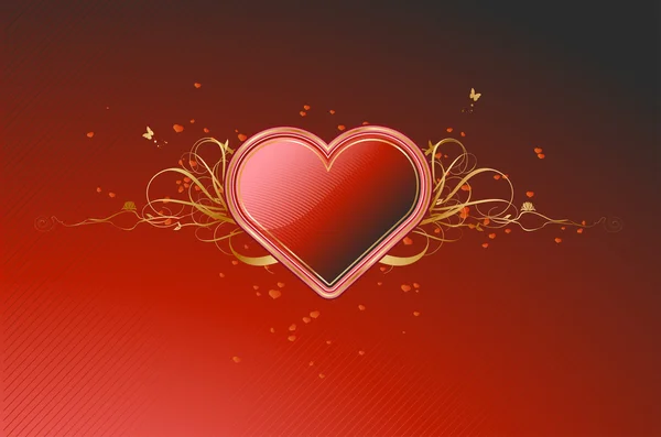 Λαμπερό κόκκινο καρδιά — Διανυσματικό Αρχείο
