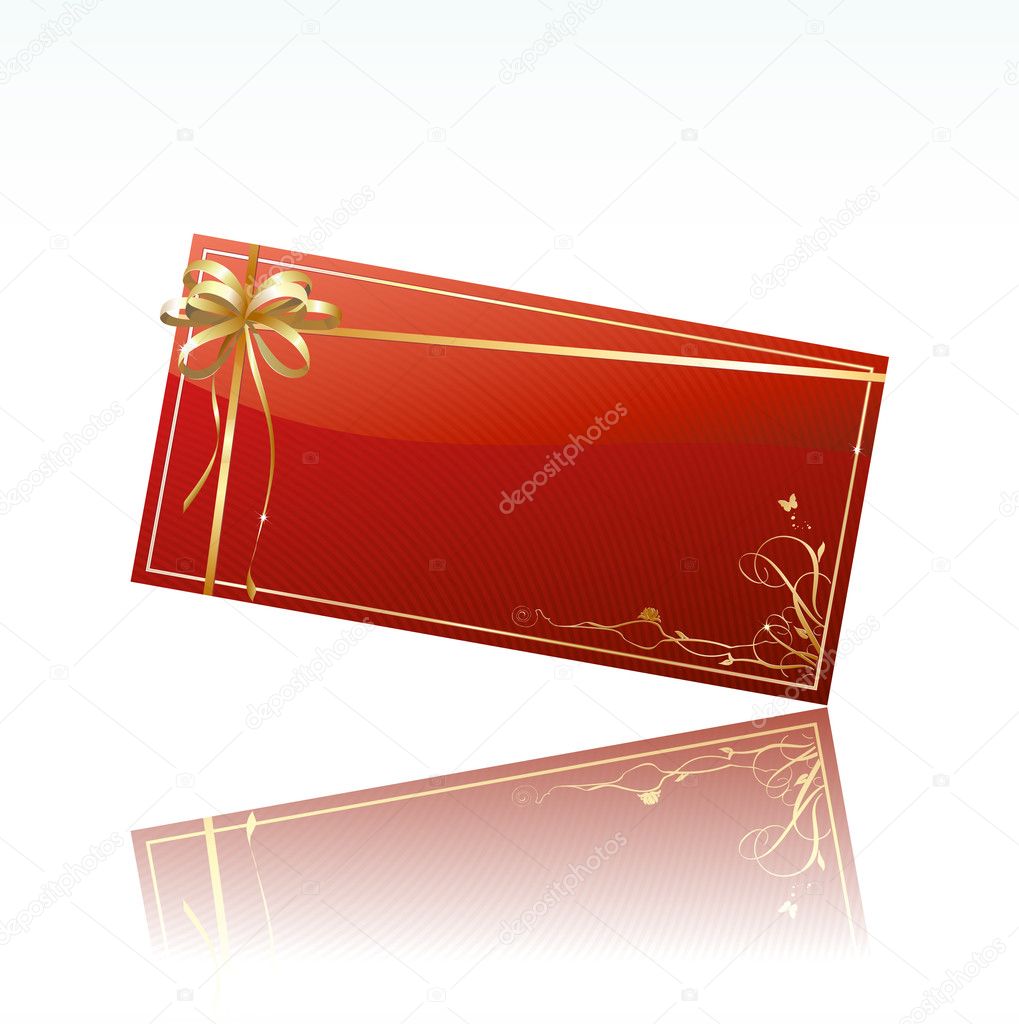 Red decorated gift card