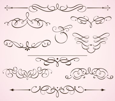 Decorative floral elements clipart