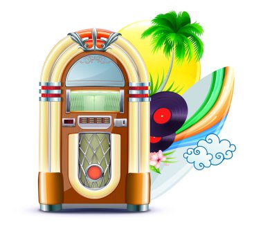 Unky summer music background clipart