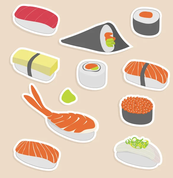 Conjunto de sushi —  Vetores de Stock