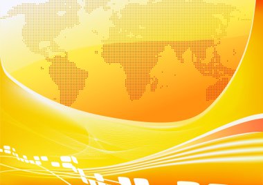 Orange world map background clipart