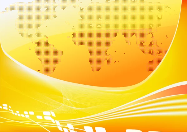 オレンジ色の世界地図背景 — ストックベクタ