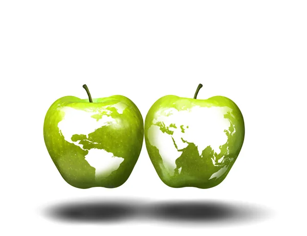 Apple som representerar jorden — Stockfoto