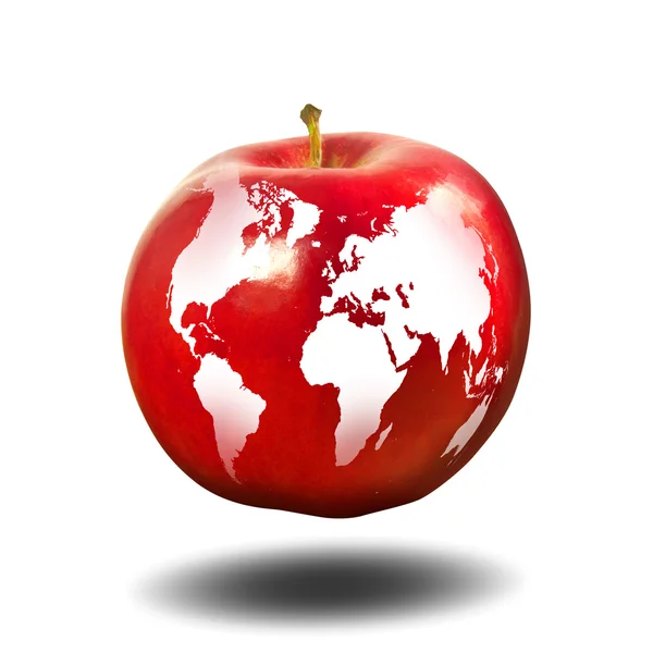 Apple representing earth — Stock Photo, Image