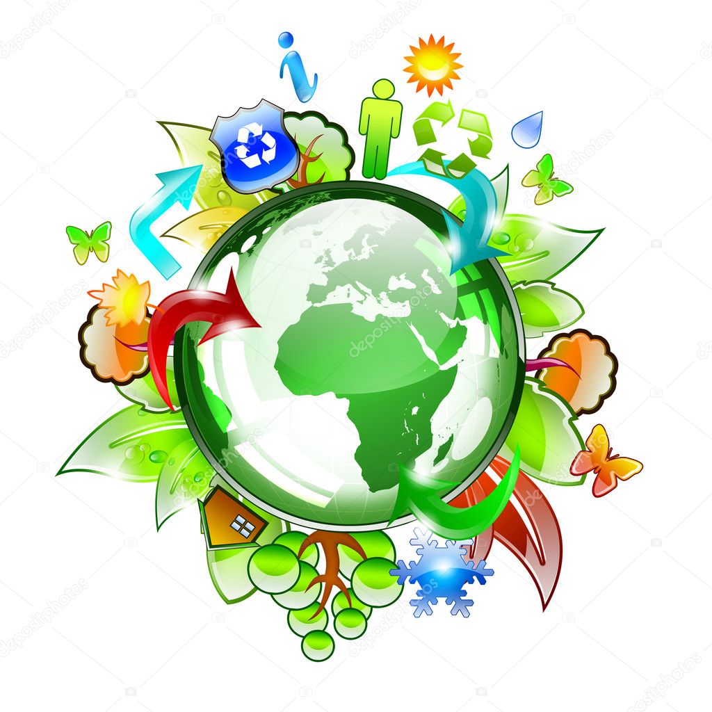 Planet earth with and trees Stock Photo by ©SergeyNivens 5472664