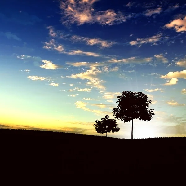 Árbol solitario en el horizonte —  Fotos de Stock