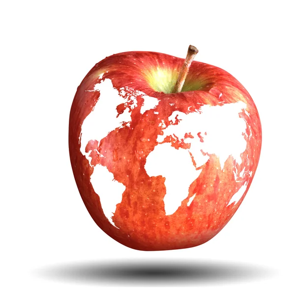 Apple representing earth — Stock Photo, Image