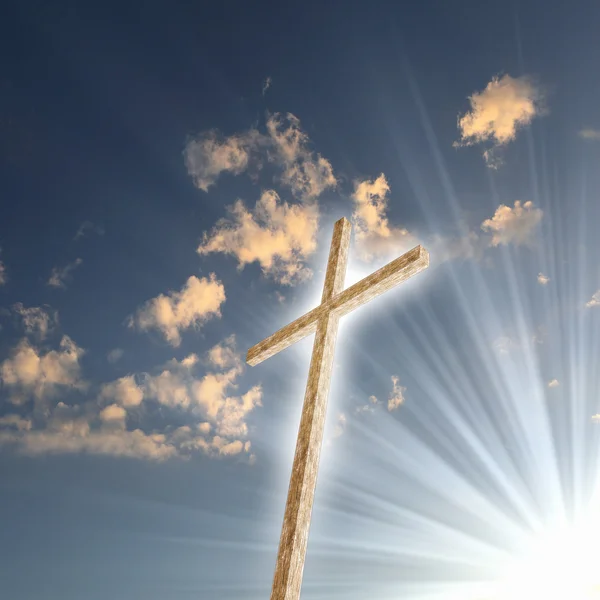 スキー場のリフトのフラグメント天空反对基督教的十字架 — 图库照片
