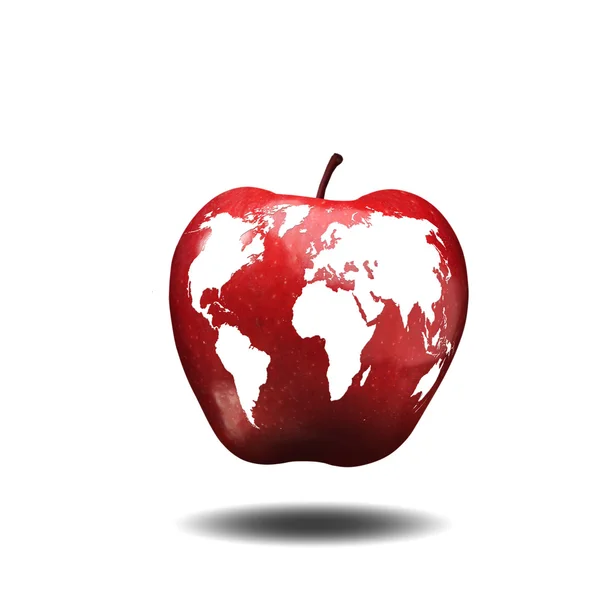 Apple som representerar jorden — Stockfoto