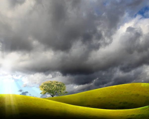 Přírodní krajina s mraky — Stock fotografie