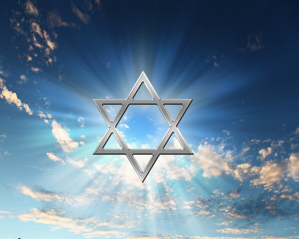 David star on blue sky