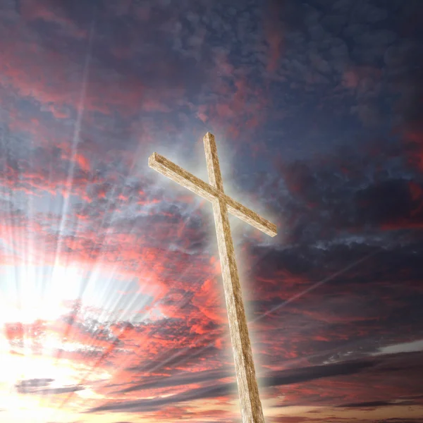Χριστιανικός Σταυρός ενάντια στον ουρανό — Φωτογραφία Αρχείου