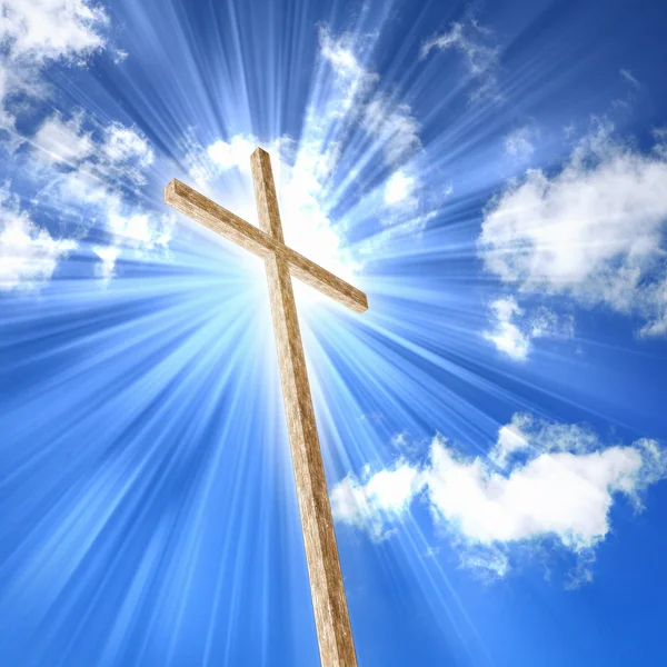 Cruz cristiana contra el cielo —  Fotos de Stock