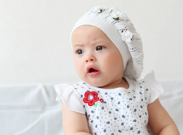 Infant baby in a hat — Stock Photo, Image