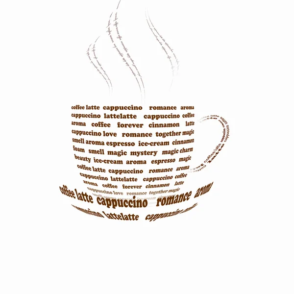 Kaffekop lavet af ord - Stock-foto