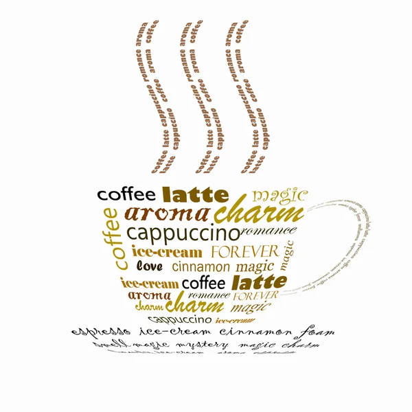Kaffekopp med ord — Stockfoto