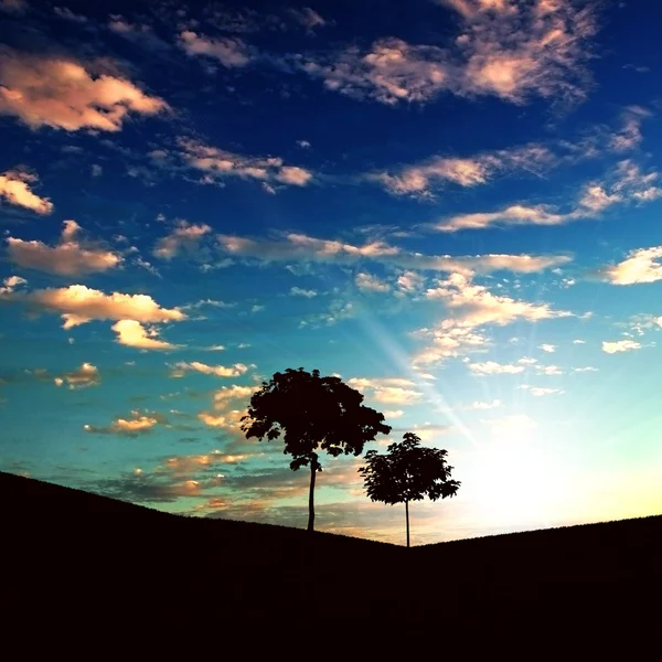 Árbol solitario en el horizonte —  Fotos de Stock