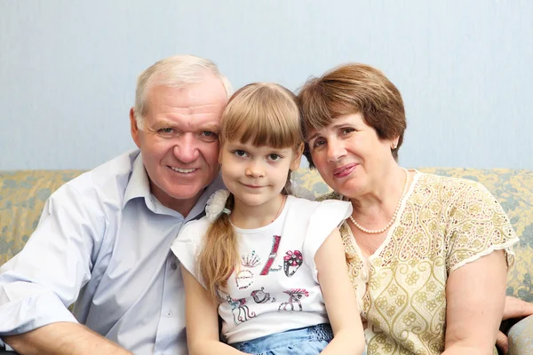 Grandparents and granddaughter — Stock Photo, Image