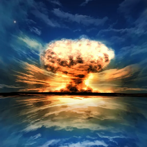 Explosión nuclear en un entorno exterior — Foto de Stock