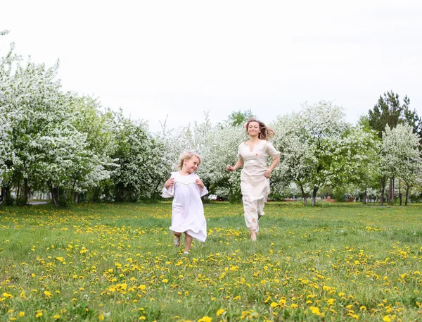 stock image Girl with mother in the park