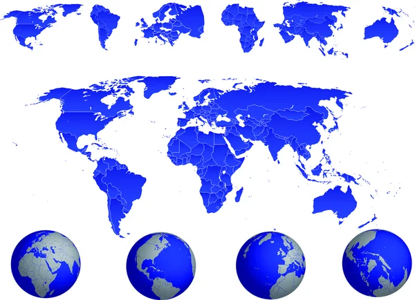 Dünya gezegeni ayrıntılı haritası — Stok Vektör