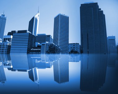 Blue skyscrapers clipart