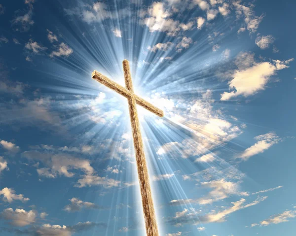 Christian cross against the sky — Stock Photo, Image