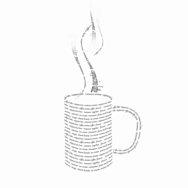 A szavak alkotják csésze kávé — Stock Fotó