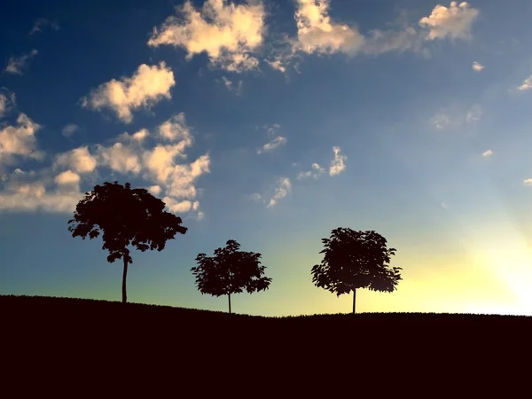Árbol solitario en el horizonte — Foto de Stock