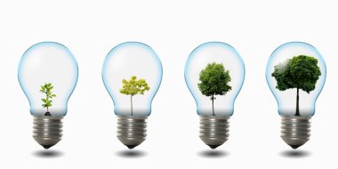 Light bulb with nature clipart