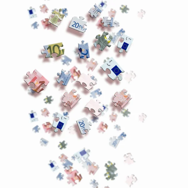 Imagem do puzzle de uma nota — Fotografia de Stock