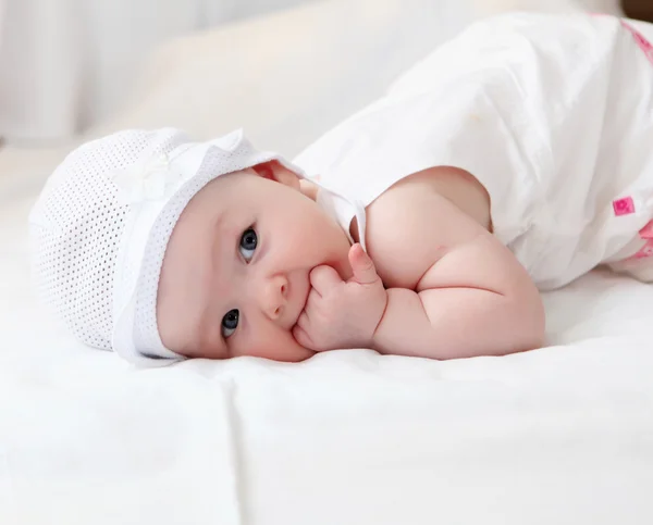 Cute baby in hat — Zdjęcie stockowe