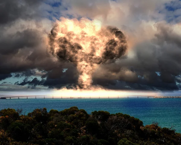 屋外で核爆発 — ストック写真